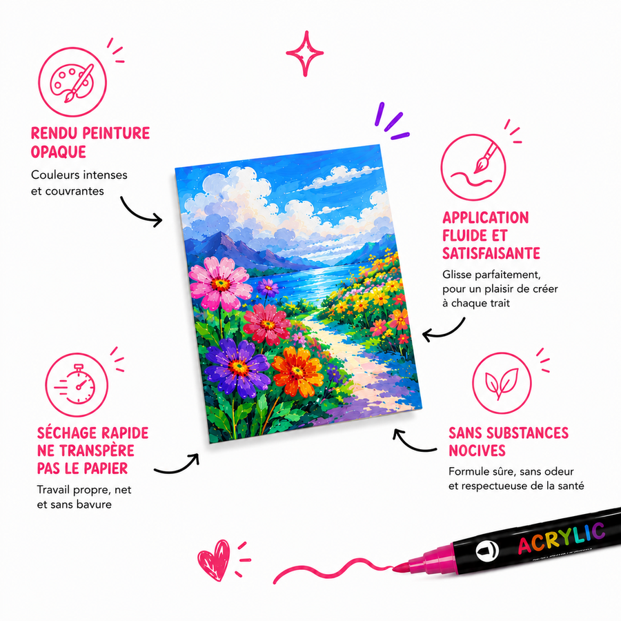 Feutres acryliques Artoo | Le rendu peinture sans pinceaux